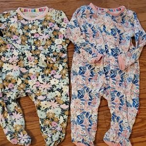 Set Of 2 Manetic Me Eco-friendly Floral and Botanical Kids One Pieces